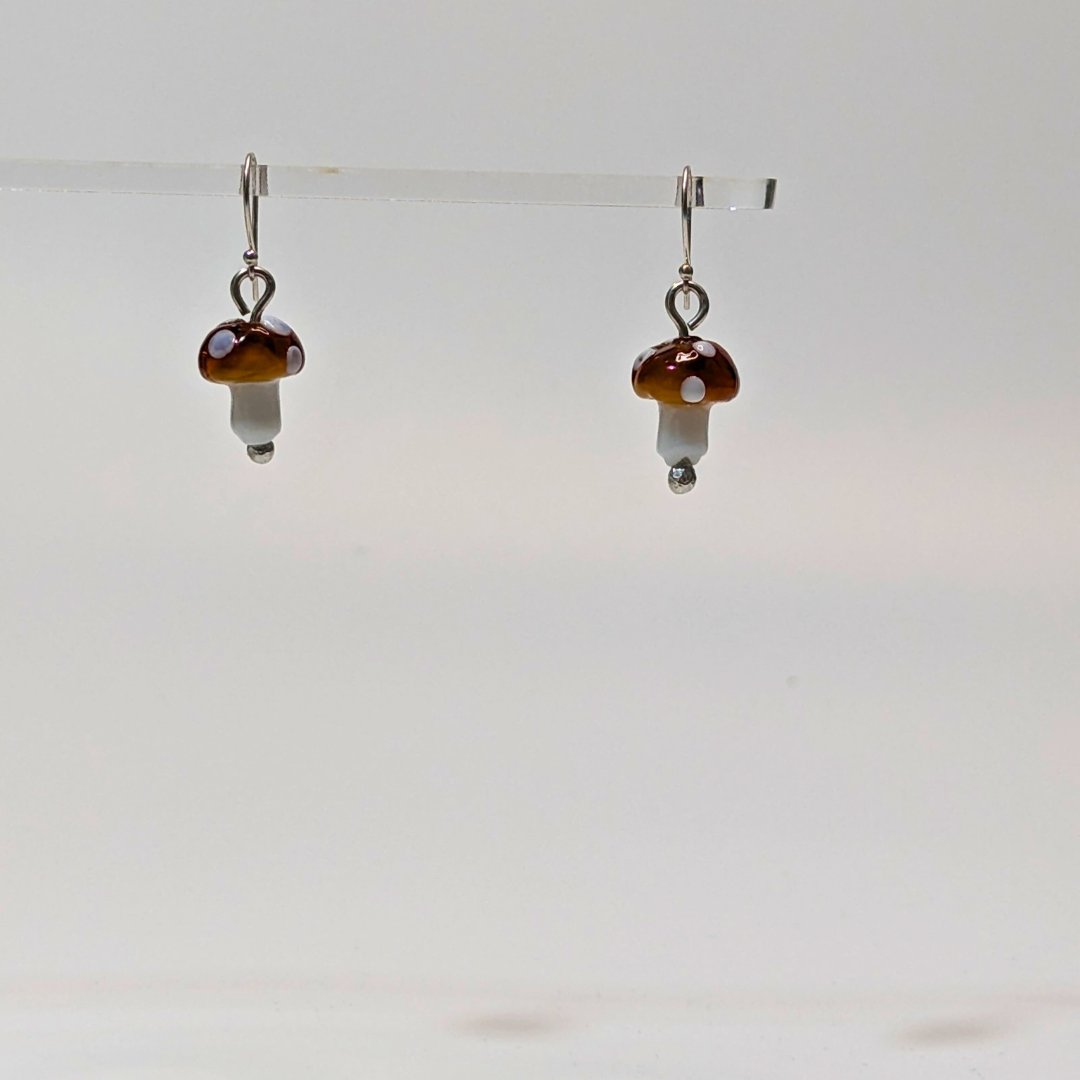 Brown Toadstool Earrings