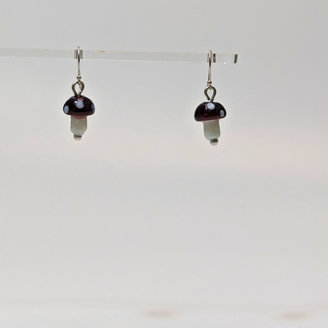 Purple Toadstool Earrings