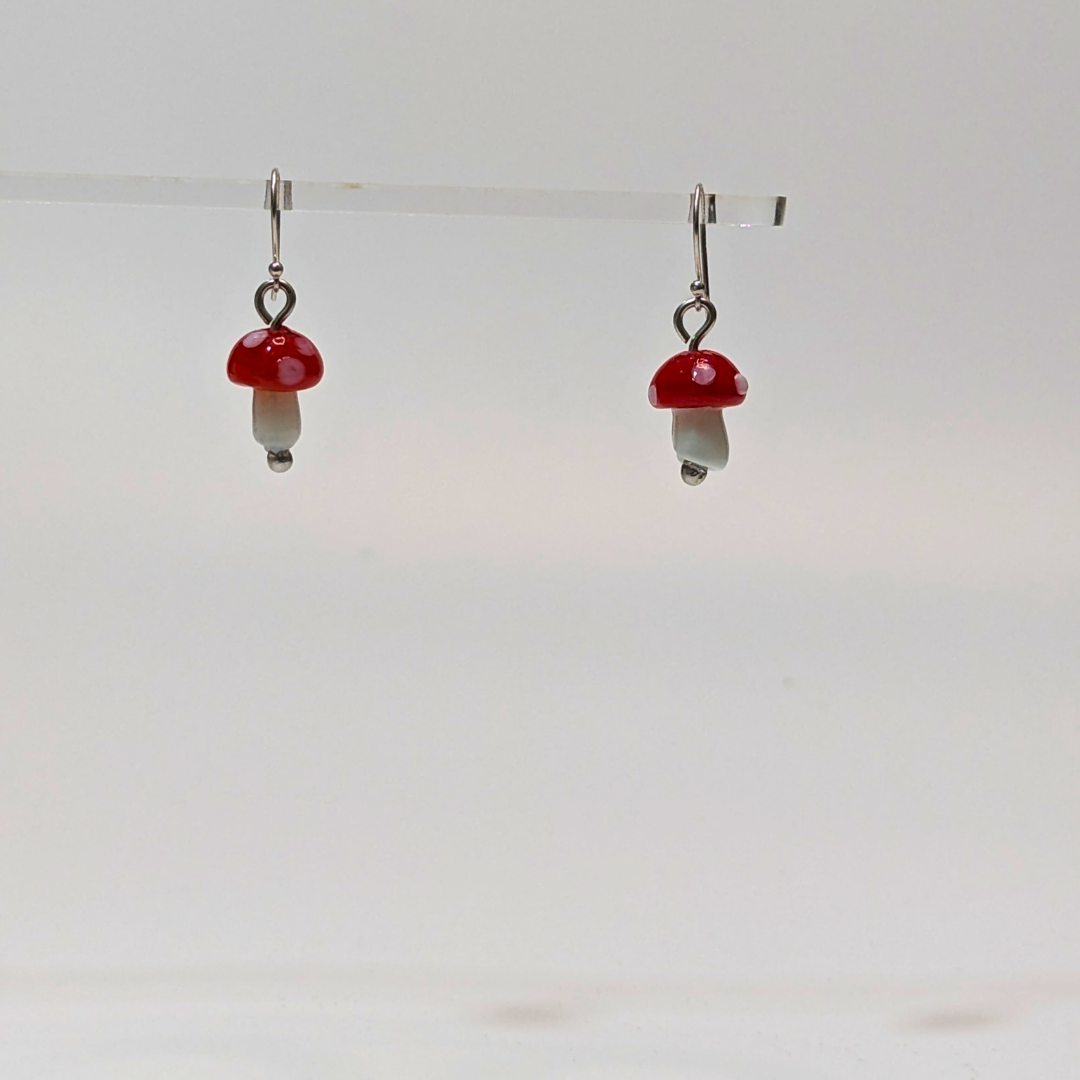 Red Toadstool Earrings