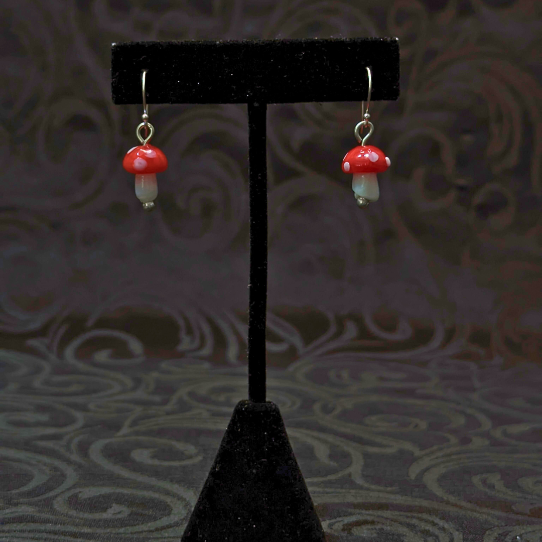 Mushroom Earring - Red